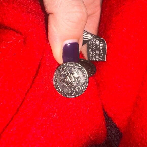 Vintage Elegance Seiler Norwegian Red Felted 100% Wool Jacket Size 116cm 6Y - Picture 6 of 12